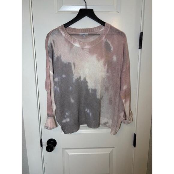Fate Tie Dye Pink Grey Pullover Sheer Sweater Size Large - Picture 2 of 5